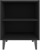 Noční stolek s kovovými nohami černý 40 x 30 x 50 cm  - Noční stolek