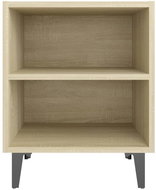 Noční stolek s kovovými nohami dub sonoma 40 x 30 x 50 cm  - Noční stolek