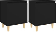 Noční stolky s dřevěnými nohami 2 ks černé 40 × 30 × 50 cm - Noční stolek