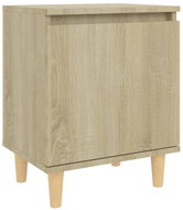 Noční stolek masivní dřevěné nohy dub sonoma 40 × 30 × 50 cm - Noční stolek