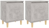 Noční stolek dřevěné nohy 2 ks betonově šedá 40 × 30 × 50 cm - Noční stolek