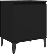 Noční stolek s kovovými nohami černý 40 × 30 × 50 cm - Noční stolek