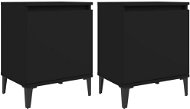 Noční stolky s kovovými nohami 2 ks černé 40 × 30 × 50 cm - Noční stolek