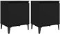 Nočný stolík Nočné stolíky s kovovými nohami 2 ks čierne 40 × 30 × 50 cm - Noční stolek