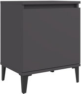 Noční stolek s kovovými nohami šedý 40 × 30 × 50 cm - Noční stolek