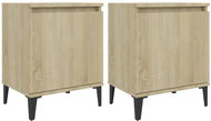 Noční stolky s kovovými nohami 2 ks dub sonoma 40 × 30 × 50 cm - Noční stolek