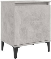 Noční stolek s kovovými nohami betonově šedý 40 × 30 × 50 cm - Noční stolek