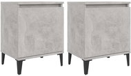Noční stolky s kovovými nohami 2 ks betonově šedé 40x30x50 cm - Noční stolek