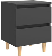 Noční stolek s nohami z borového dřeva šedý 40 × 35 × 50 cm - Noční stolek