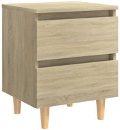 Noční stolek s nohami z borového dřeva dub sonoma 40x35x50 cm - Noční stolek