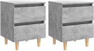 Nočné stolíky s nohami z borovice 2 ks betónovo sivé 40 × 35 × 50 cm - Nočný stolík