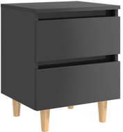 Noční stolek nohy z borovice šedý s vysokým leskem 40x35x50 cm - Noční stolek