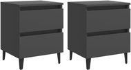 Noční stolky 2 ks šedé 40 × 35 × 50 cm dřevotříska - Noční stolek