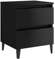 Noční stolek černý s vysokým leskem 40 × 35 × 50 cm dřevotříska - Noční stolek