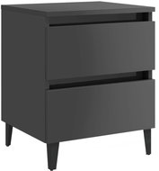 Noční stolek šedý s vysokým leskem 40 × 35 × 50 cm dřevotříska - Noční stolek
