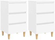 Noční stolky s dřevěnými nohami 2 ks bílé 40 × 35 × 69 cm - Noční stolek