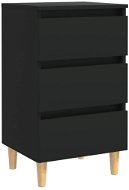Noční stolek nohy z masivního dřeva černý 40 × 35 × 69 cm - Noční stolek