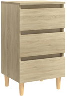 Noční stolek nohy z masivního dřeva dub sonoma 40 × 35 × 69 cm - Noční stolek