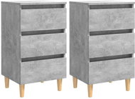 Noční stolky masivní dřevěné nohy 2 ks betonově šedé 40x35x69cm - Noční stolek