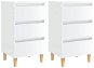 Nočné skrinky s drevenými nohami 2 ks biele lesklé 40 × 35 × 69 cm - Nočný stolík