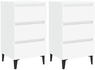 Noční stolek s kovovými nohami 2 ks bílý 40 × 35 × 69 cm - Noční stolek