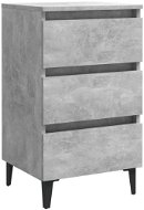 Noční stolek s kovovými nohami betonově šedý 40 × 35 × 69 cm - Noční stolek