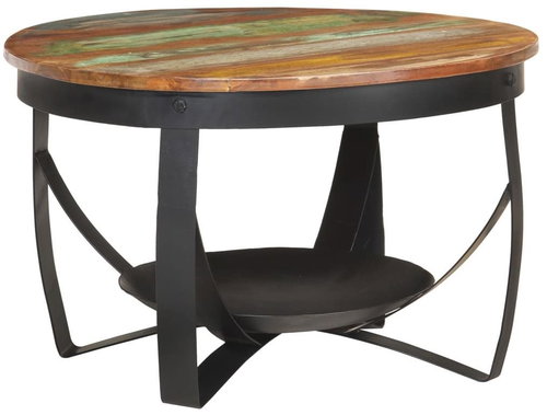 Konferenční stolek O 68 × 43 cm masivní recyklované dřevo - Konferenční stolek - Main image
