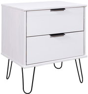 Noční stolek bílý 45 × 39,5 × 57 cm masivní borové dřevo - Noční stolek