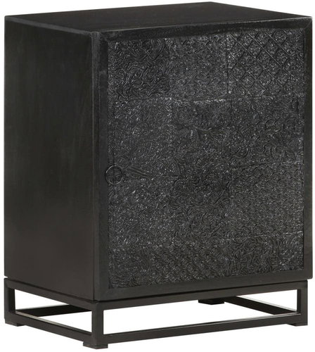 Noční stolek černý 40 × 30 × 50 cm masivní akácie a mangovník - Night Stand - Main image