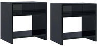 Noční stolky 2 ks černé s vysokým leskem 40x30x40cm dřevotříska - Noční stolek