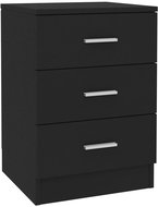 Bedside table black 38 × 35 × 56 cm chipboard - Night Stand