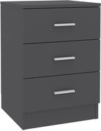 Noční stolek šedý 38 × 35 × 56 cm dřevotříska - Noční stolek