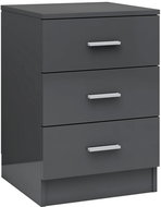 Noční stolek šedý s vysokým leskem 38 × 35 × 56 cm dřevotříska - Noční stolek