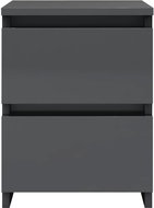 Noční stolek šedý s vysokým leskem 30 x 30 x 40 cm dřevotříska - Noční stolek