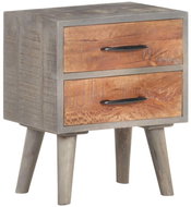 Noční stolek šedý 40 × 30 × 50 cm masivní hrubý mangovník - Noční stolek