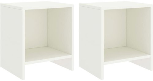 Noční stolky 2 ks bílé 35 x 30 x 40 cm masivní borové dřevo - Night Stand - Main image