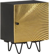 Noční stolek s mosazným čelem 40 × 30 × 50 cm masivní mangovník - Noční stolek