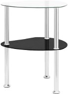 2-policový stolík priehľadný a čierny 38 × 38 × 50 cm tvrdené sklo - Odkladací stolík