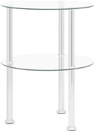 2patrový odkládací stolek průhledný 38 cm tvrzené sklo - Odkládací stolek