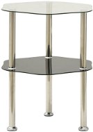 2patrový stolek průhledný a černý 38 × 38 × 50 cm tvrzené sklo - Odkládací stolek
