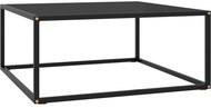 Čajový stolek černý s černým sklem 80 × 80 × 35 cm - Side Table