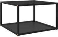 Čajový stolík čierny 60 × 60 × 35 cm tvrdené sklo - Odkladací stolík