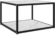 Čajový stolek bílý 60 × 60 × 35 cm tvrzené sklo - Odkládací stolek