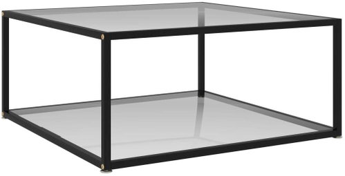 Čajový stolek průhledný 80 × 80 × 35 cm tvrzené sklo - Side Table - Main image