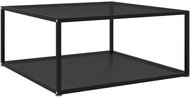 Čajový stolek černý 80 × 80 × 35 cm tvrzené sklo - Side Table