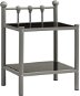 Noční stolek šedý a černý 45 x 34,5 x 60,5 cm kov a sklo - Noční stolek