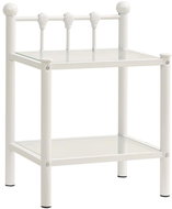 Noční stolek bílý a průhledný 45 × 34,5 × 60,5 cm kov a sklo - Noční stolek