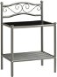 Noční stolek šedý a černý 43 x 33 x 65 cm kov a sklo - Noční stolek