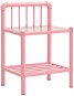 Noční stolek růžový a průhledný 45 x 34,5 x 62,5 cm kov a sklo - Noční stolek