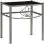 Noční stolek šedý a černý 42,5 x 33 x 44,5 cm kov a sklo - Noční stolek